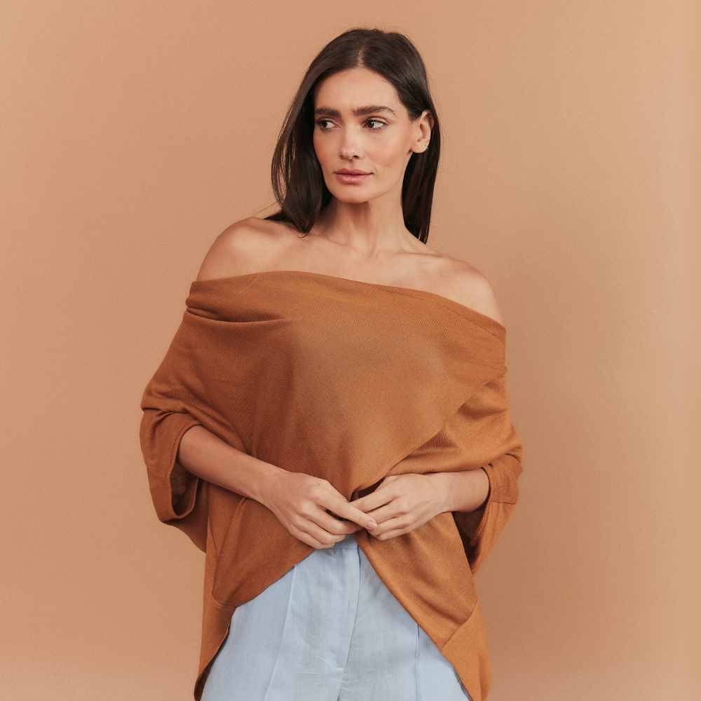 BLUSA CLARA TRICOT CARAMELO