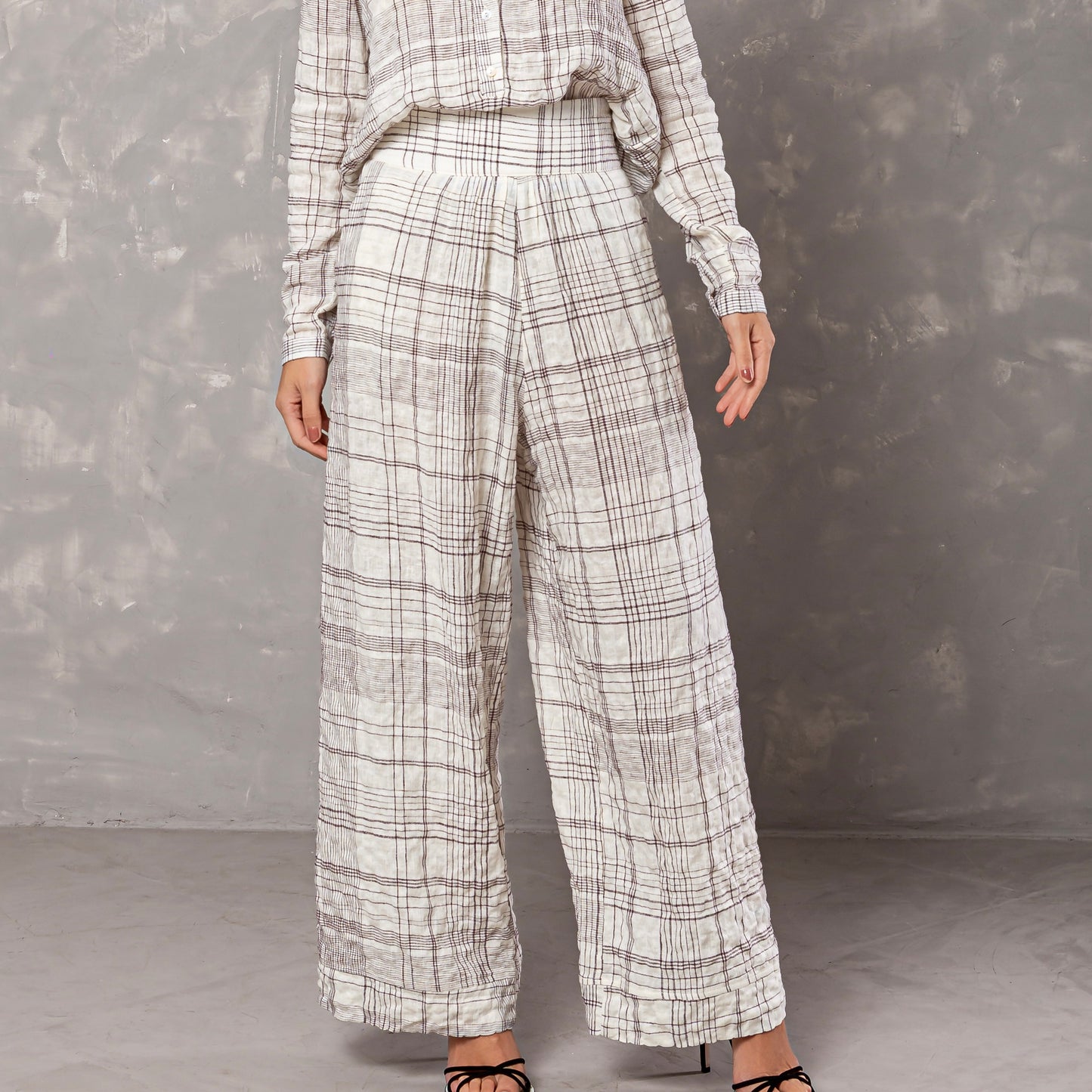 CALÇA GEORGIA XADREZ BRANCO