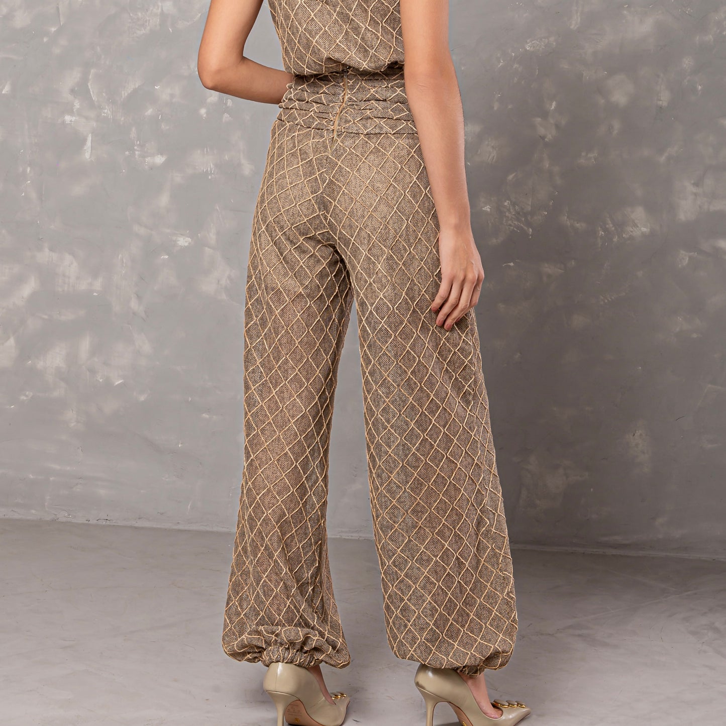 CALÇA CAROL RENDA BEGE