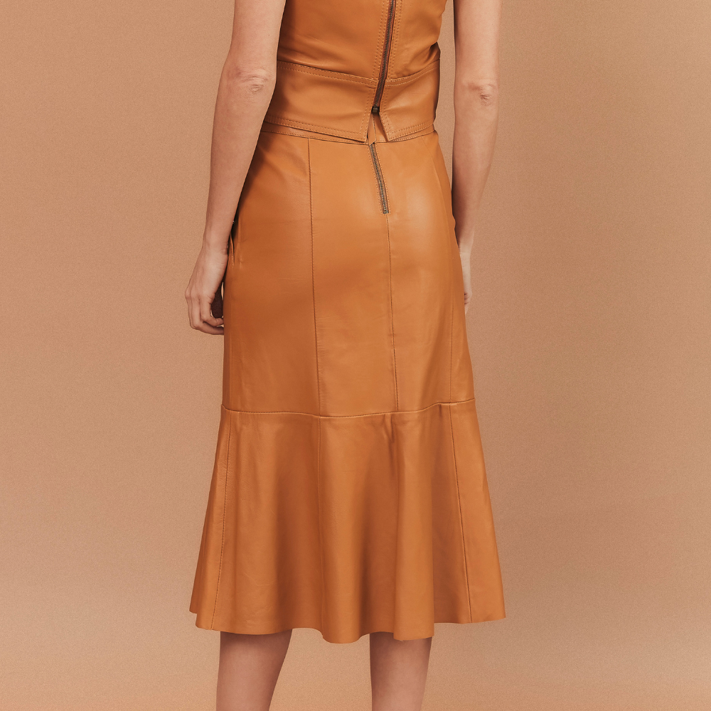 SAIA FERNANDA COURO MOSTARDA