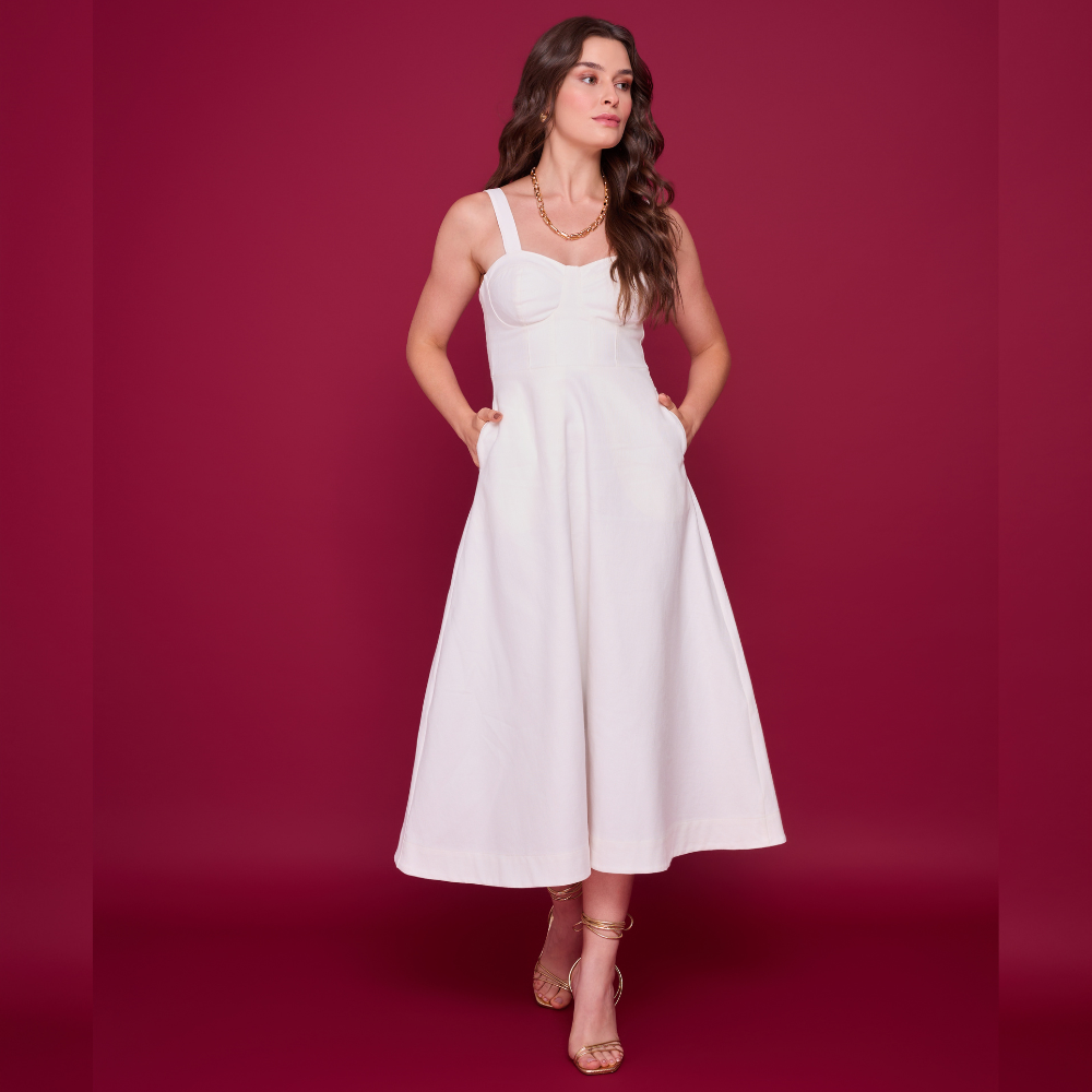 Vestido Marjorie Midi Com Alças Infinita