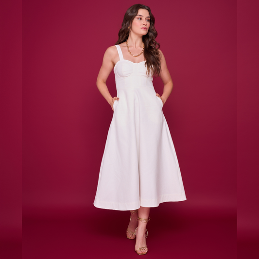 Vestido Marjorie Midi Com Alças Infinita