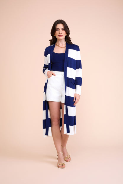 MAXI CARDIGAN VALENTINA TRT AZUL MARINHO