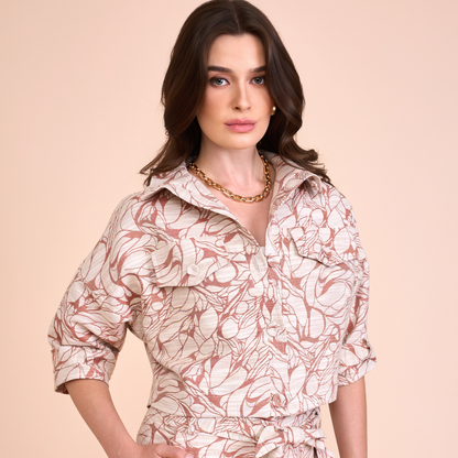 JAQUETA TANIA JACQUARD V26 LARANJA