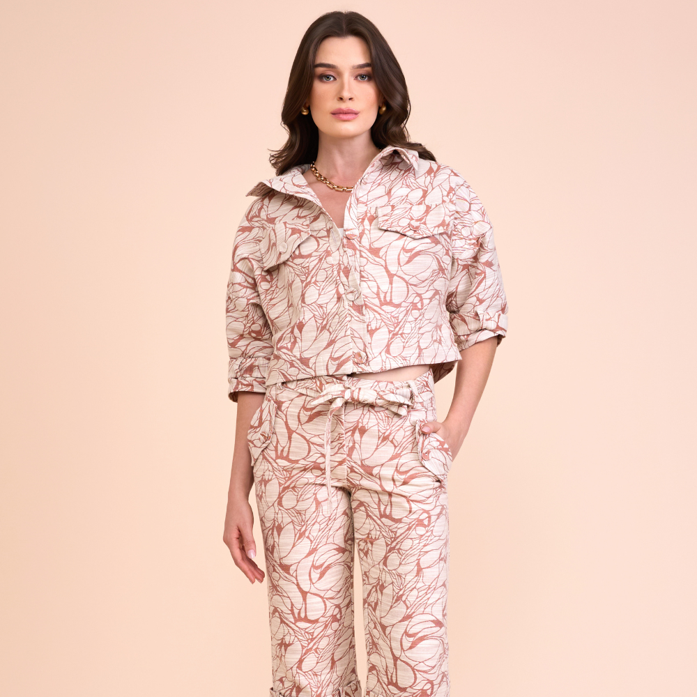 JAQUETA TANIA JACQUARD V26 LARANJA