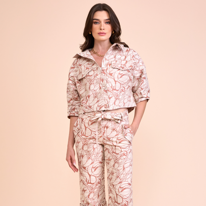 JAQUETA TANIA JACQUARD V26 LARANJA