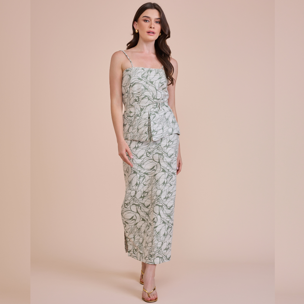 VESTIDO TANIA JACQUARD V26 VERDE