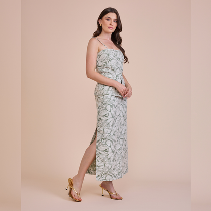 VESTIDO TANIA JACQUARD V26 VERDE