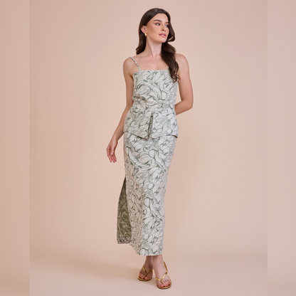 VESTIDO TANIA JACQUARD V26 VERDE