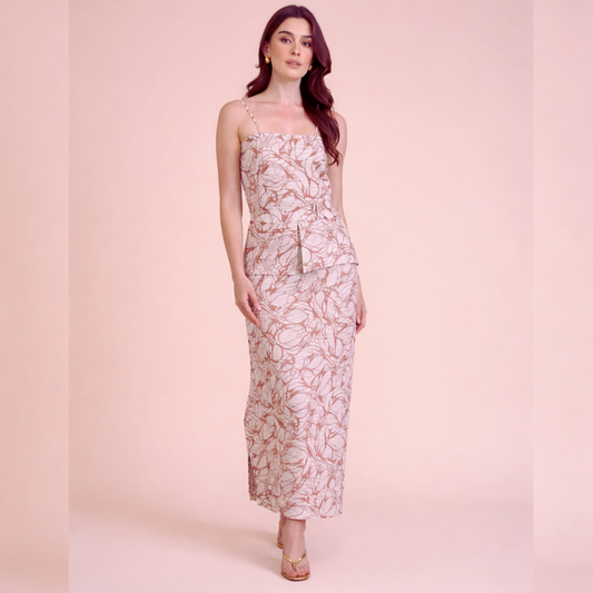 VESTIDO TANIA JACQUARD V26 TIJOLO