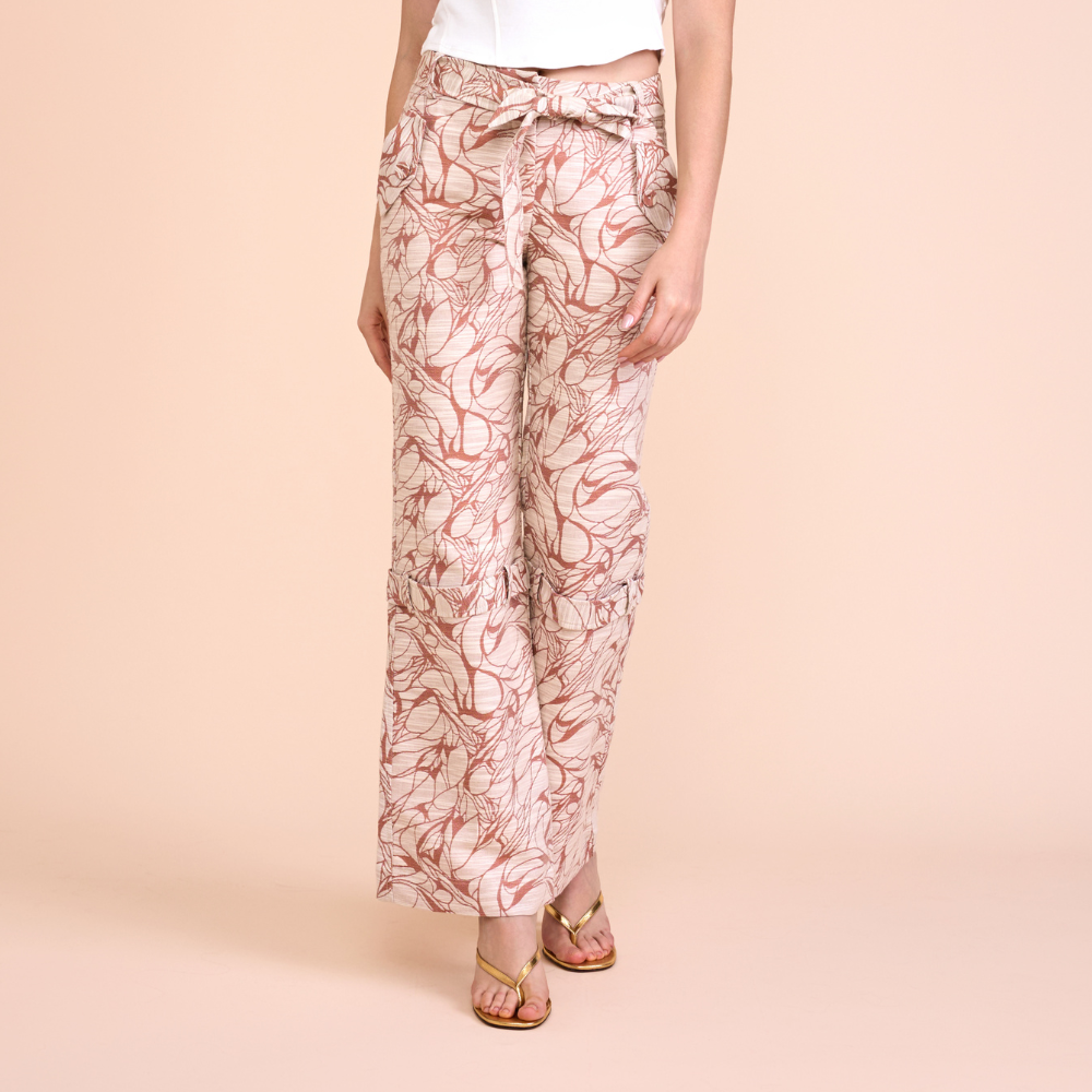 CALÇA TANIA JACQUARD V26 TIJOLO