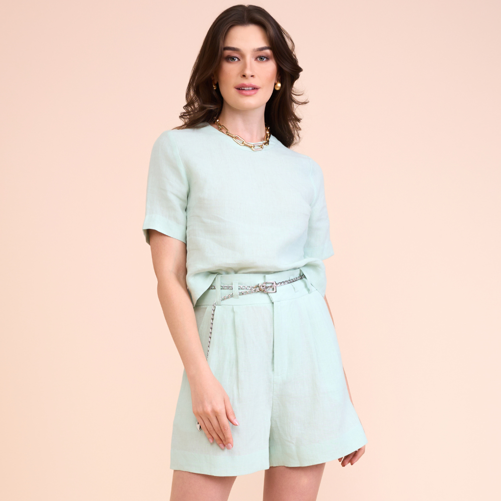 BLUSA CAMILA PURO LINHO VERDE