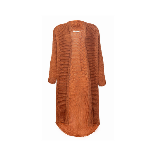 KIMONO AMPLO TRICOT MARROM CLARO