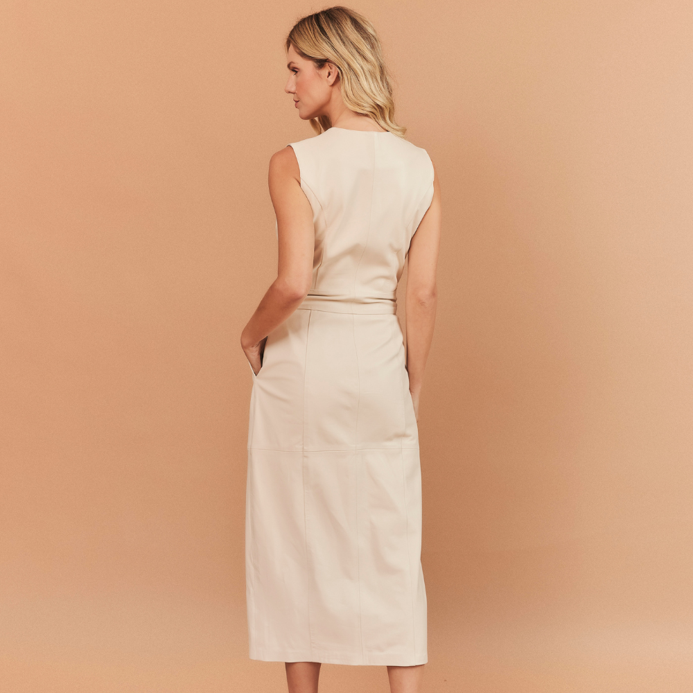 VESTIDO COURO DENISE OFF WHITE