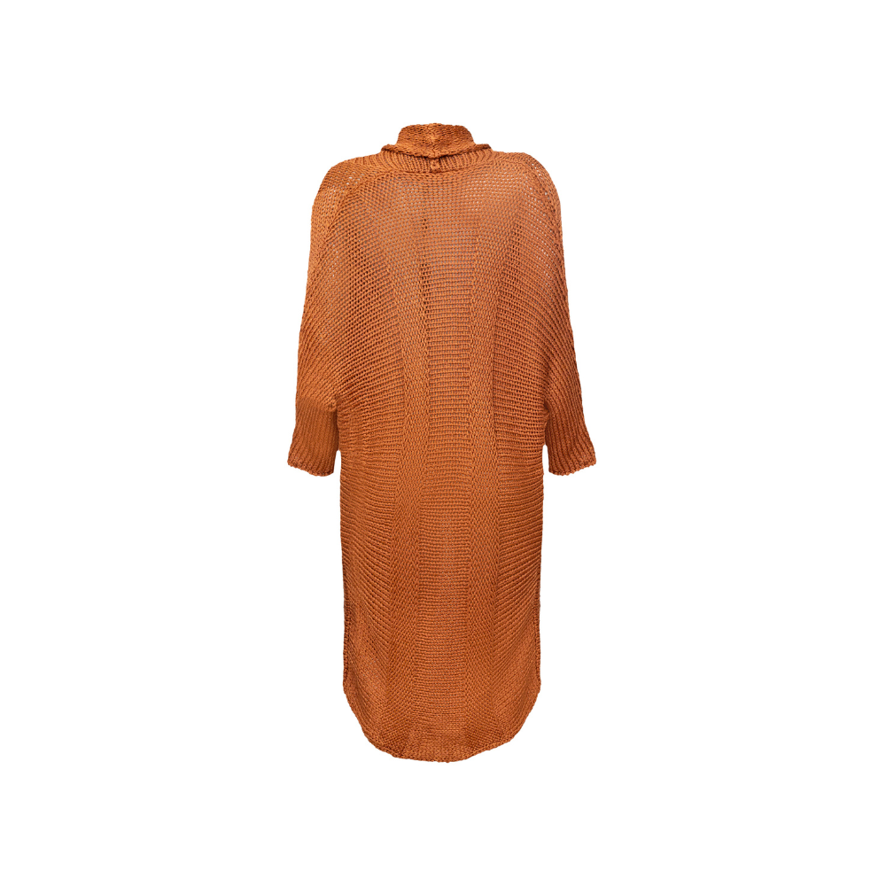 KIMONO AMPLO TRICOT MARROM CLARO