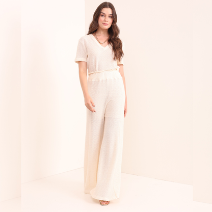 Calça Pantalona Aurora Off White Infinita