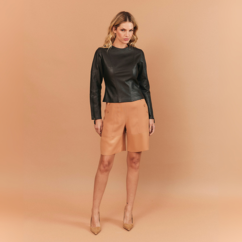 BERMUDA RITA CREPE PATOU CARAMELO