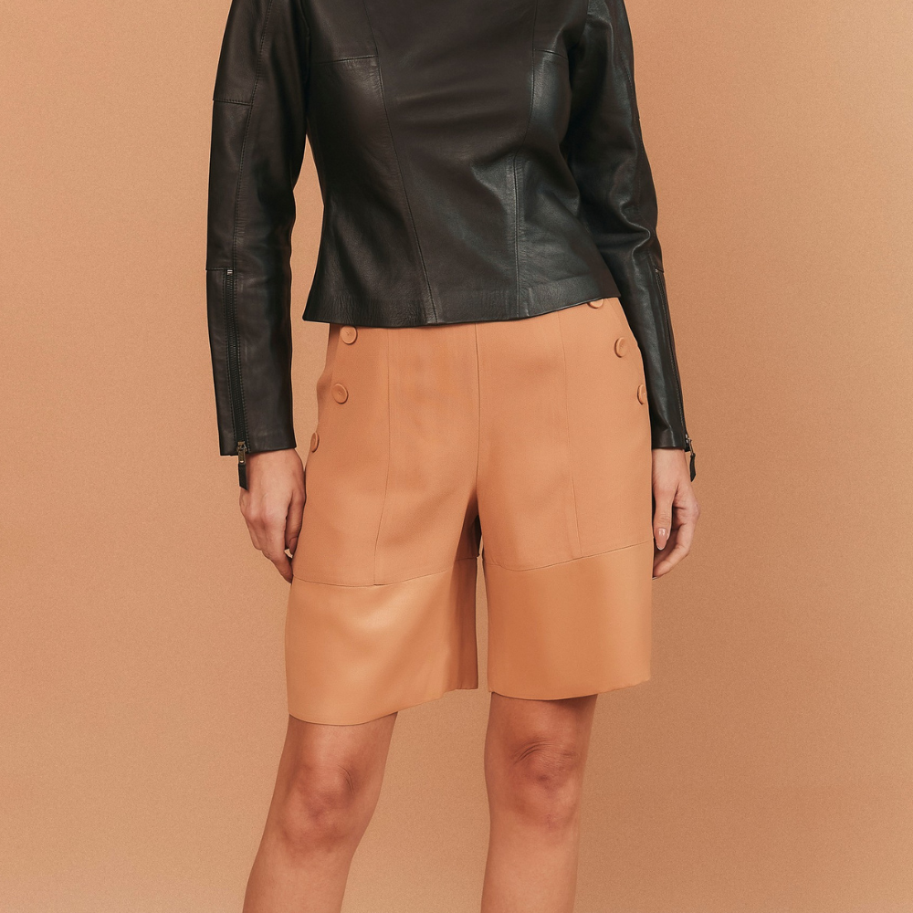 BERMUDA RITA CREPE PATOU CARAMELO