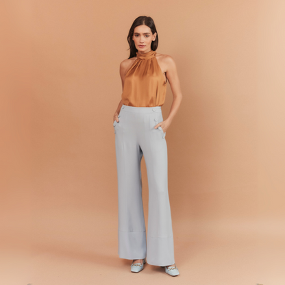 CALÇA RITA CREPE PATOU AZUL CLARO