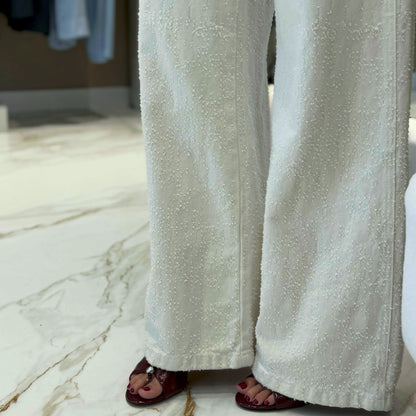 CALÇA WIDE PUIDA DEGRADÊ OFF WHITE