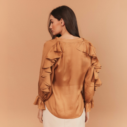 CAMISA CATARINE CARAMELO