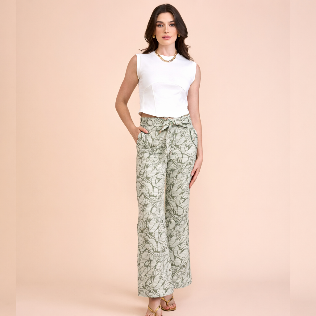 CALÇA TANIA JACQUARD V26 VERDE