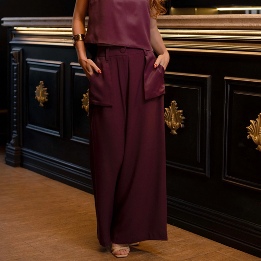 CALÇA FLORA PANTALONA ROXO
