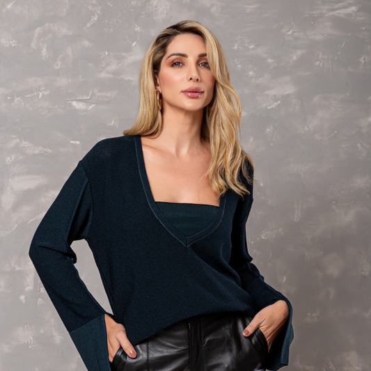 TOP TRICOT PRETO