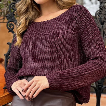 BLUSA AMPLA MANGA LONGA ROXO
