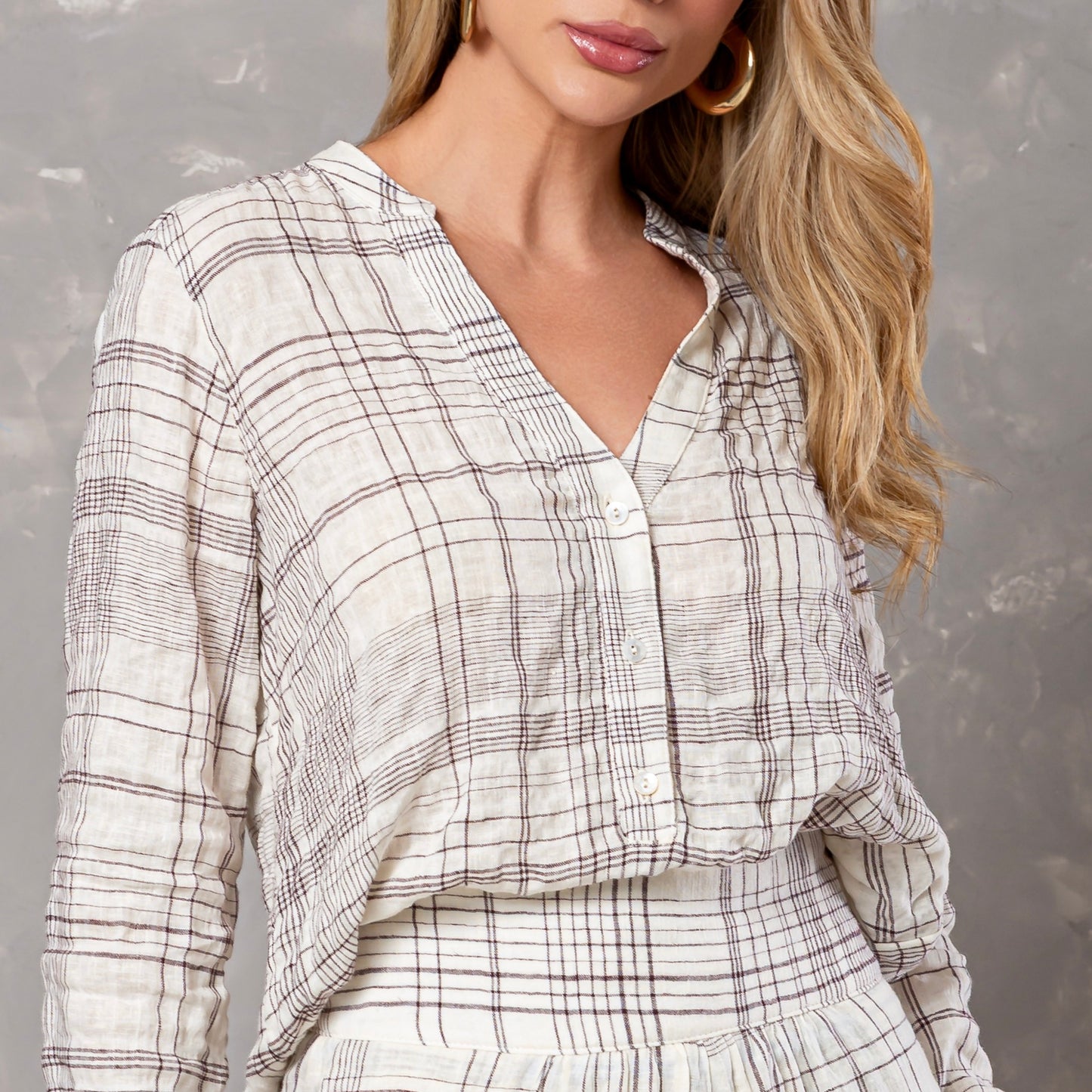 CAMISA FABIA XADREZ BRANCO