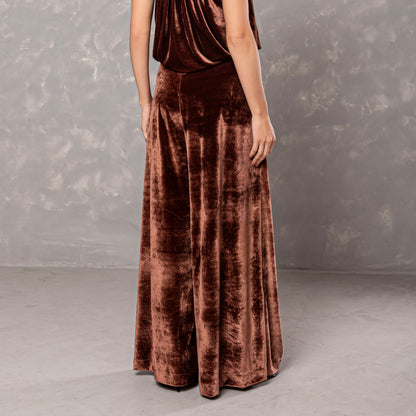 CALÇA LEONOR VELUDO MARROM