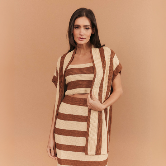 KIMONO CLARA TRICOT CARAMELO