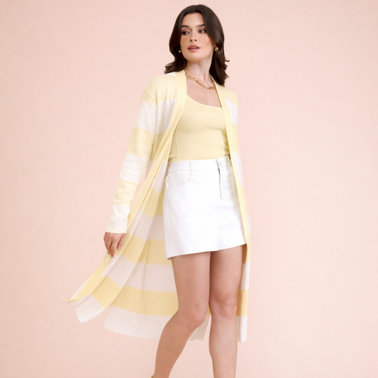 MAXI CARDIGAN VALENTINA TRT AMARELO CLARO
