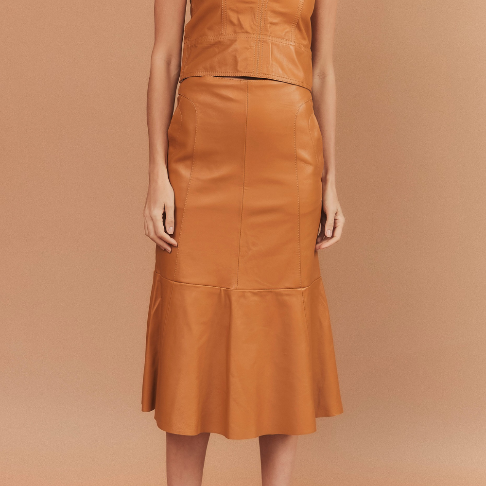 SAIA FERNANDA COURO MOSTARDA