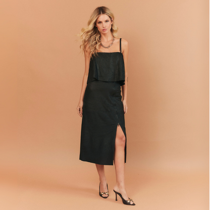 SAIA MARINA COURO SERPENTE PRETO