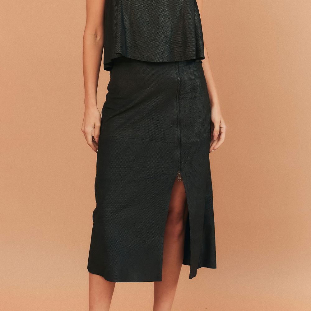 SAIA MARINA COURO SERPENTE PRETO