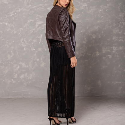VESTIDO MIDI TRICOT PRETO